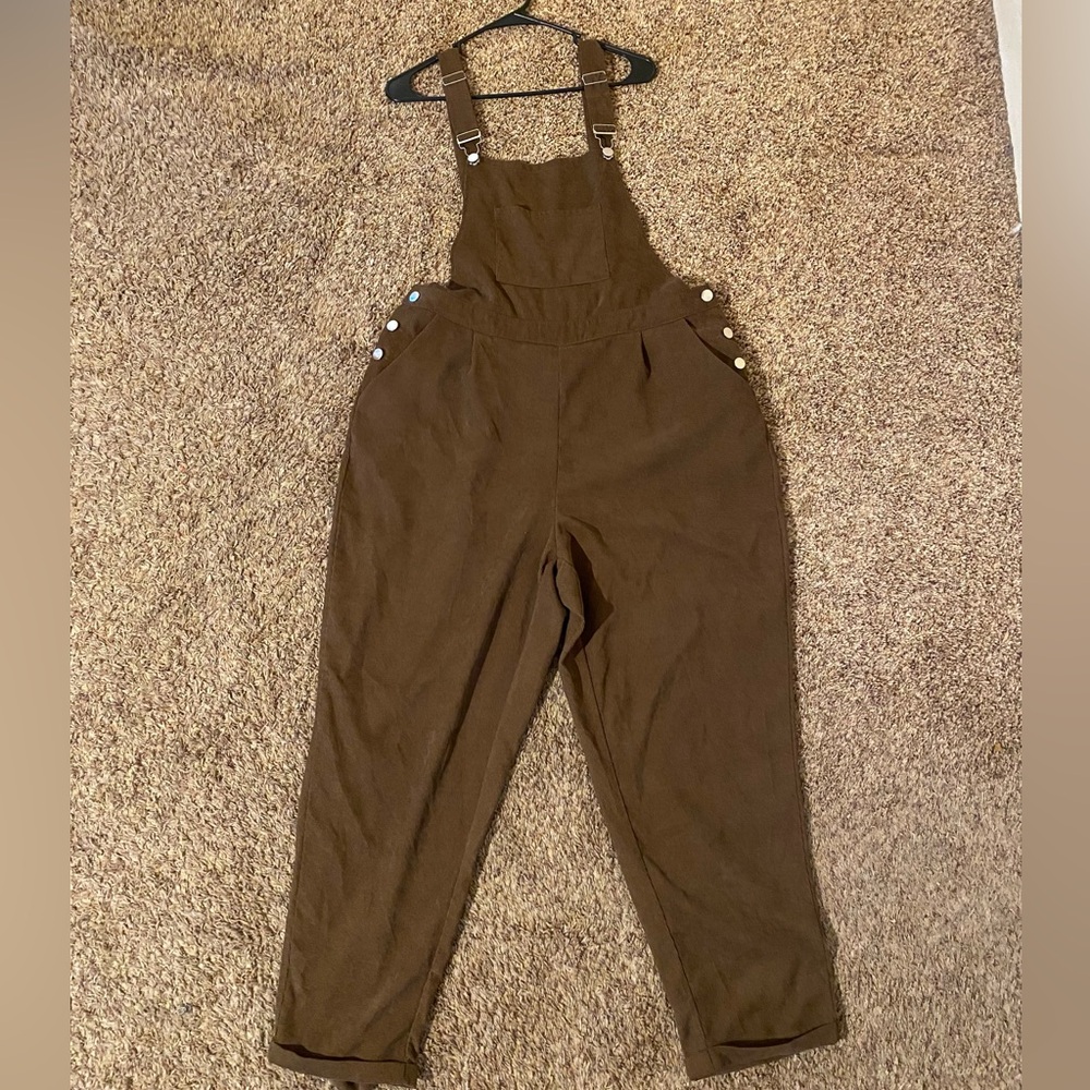 Brown Corduroy Boyfriend Overalls